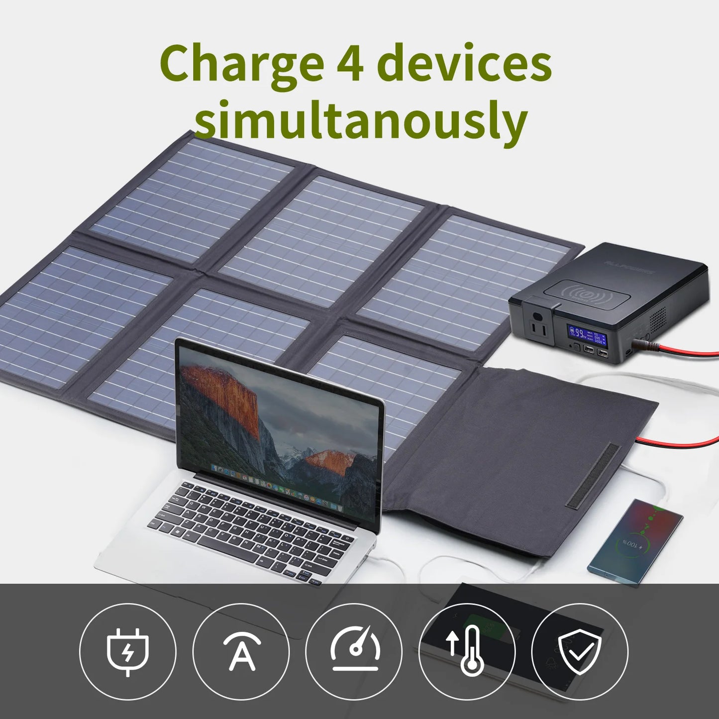 60W 18V foldable Solar Panel for mobile charging